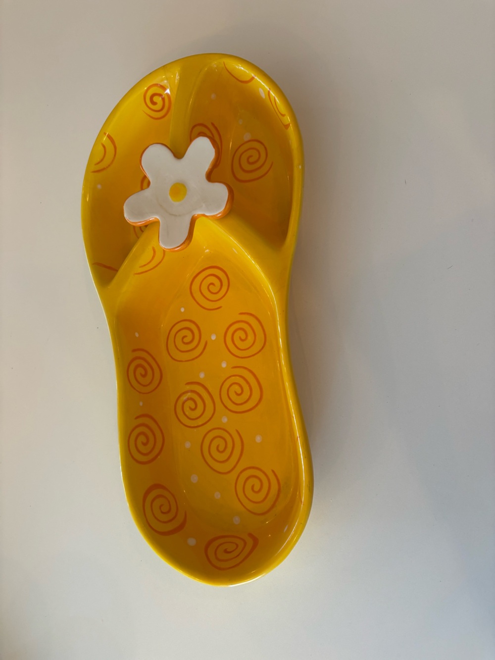 Ceramic serving dish Divided Tray shaped as a sandal